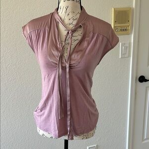 Martin + Osa Mauve Tie-Front Blouse